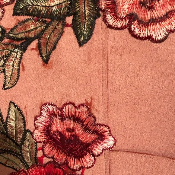 Tahari Dusty Rose Appliqué Open-Front Coat Size M - Picture 12 of 14